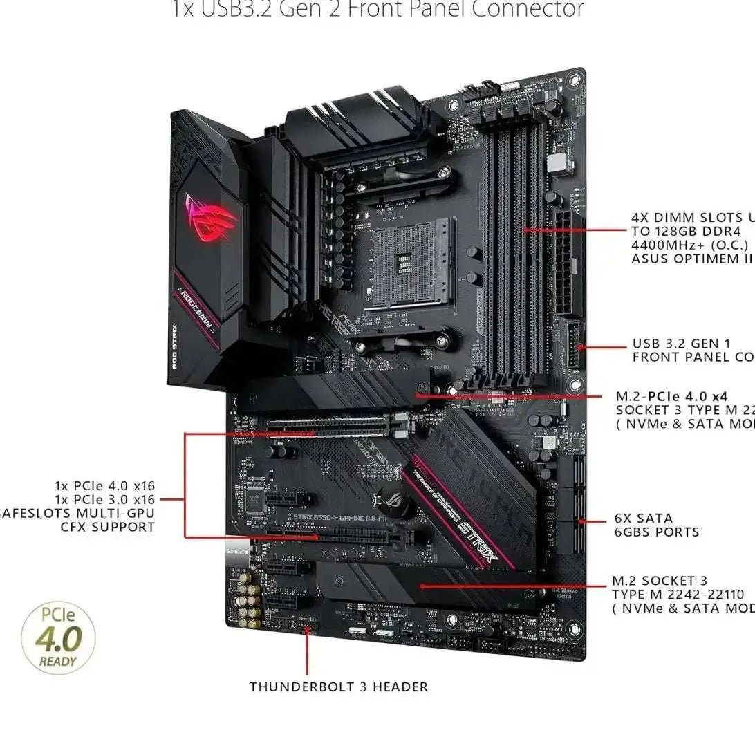 ASUS ROG Strix B550-F Gaming WiFi II ATX Motherboard PCIe 4.0 - Black - OPCbleu