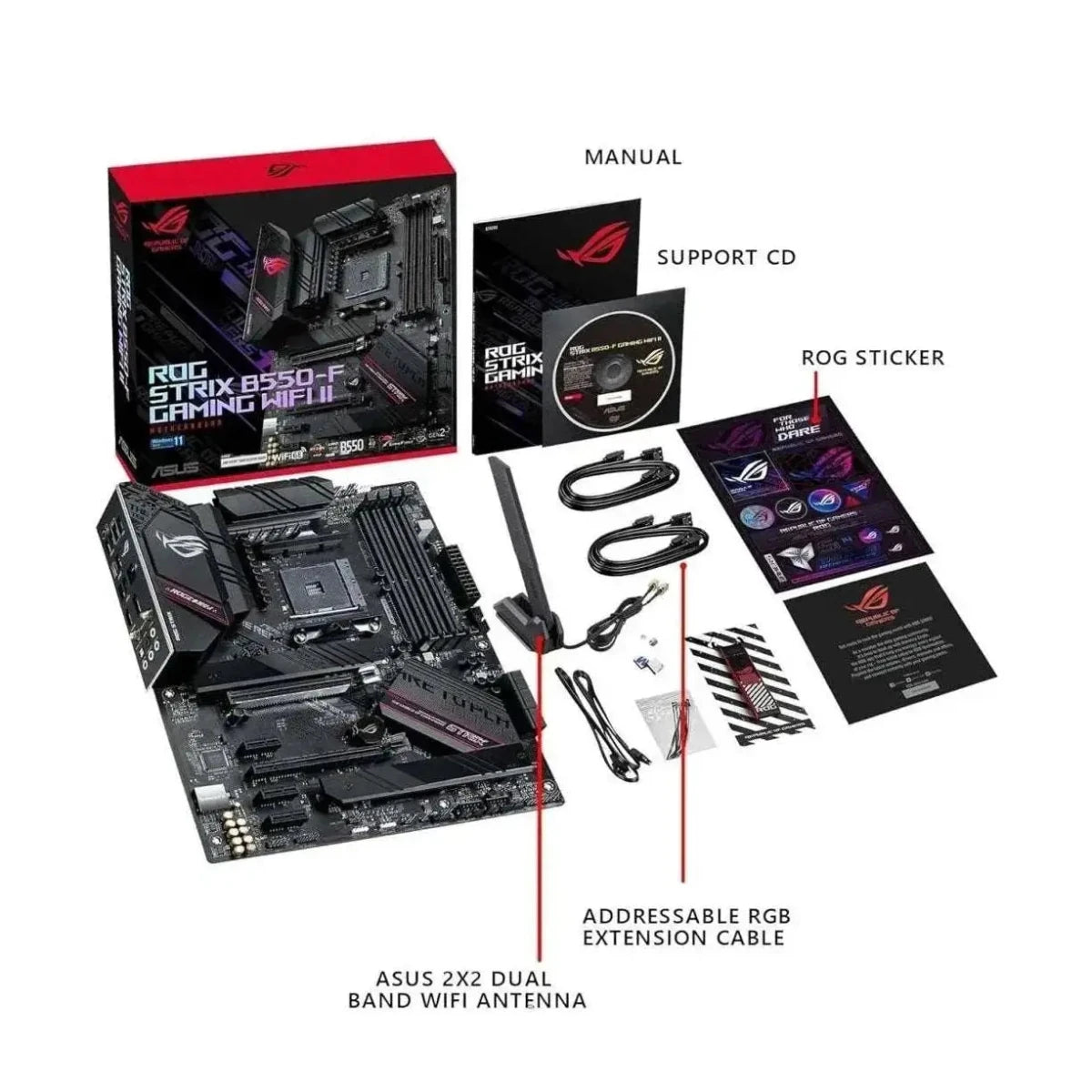ASUS ROG Strix B550-F Gaming WiFi II ATX Motherboard PCIe 4.0 - Black - OPCbleu