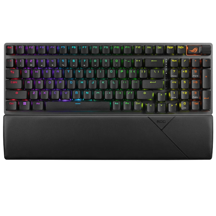 ASUS ROG Strix Scope II 96 Wireless noir - vue avant officielle avec repose-poignets