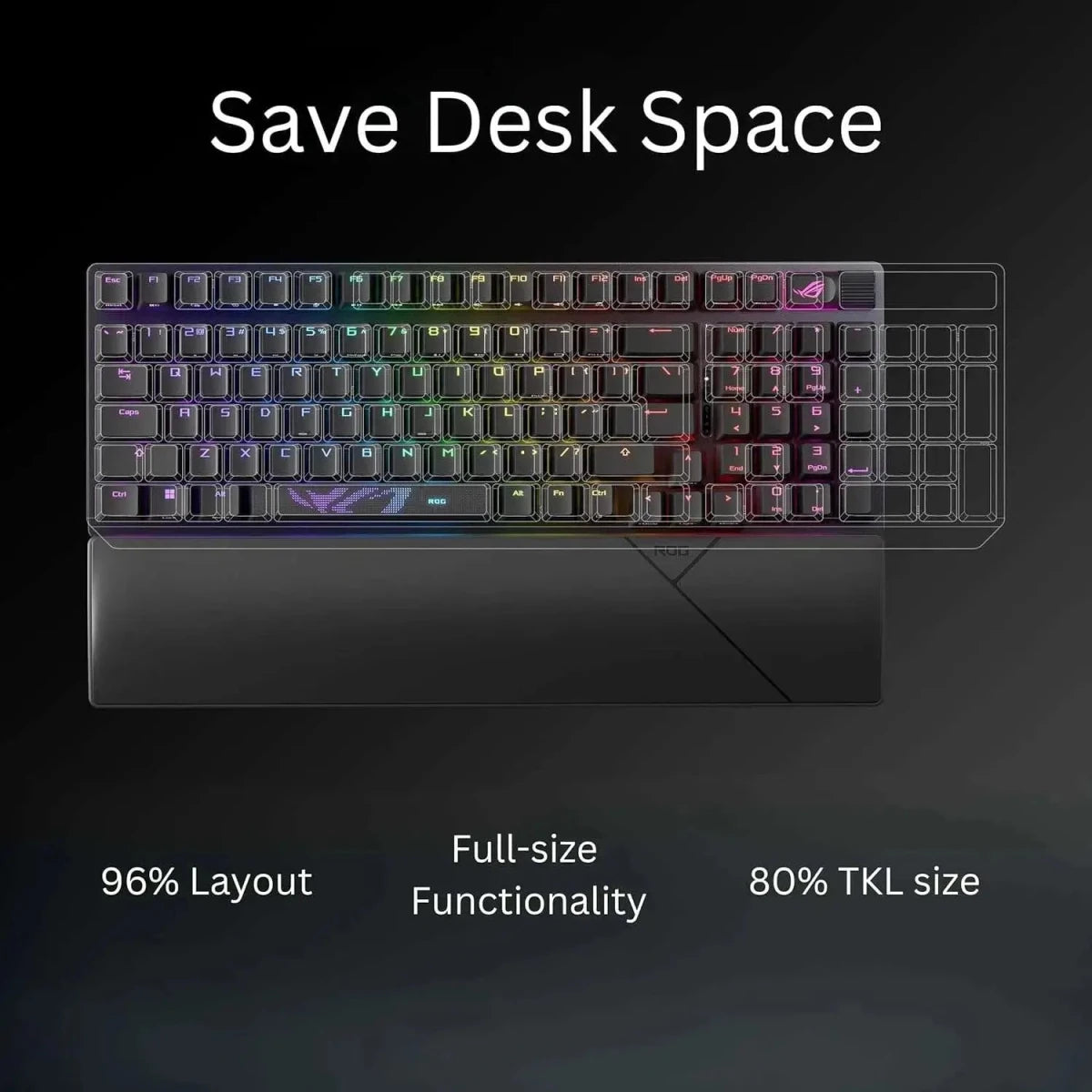 ASUS ROG Strix Scope II 96 Wireless Mechanical Gaming Keyboard - Black - OPCbleu