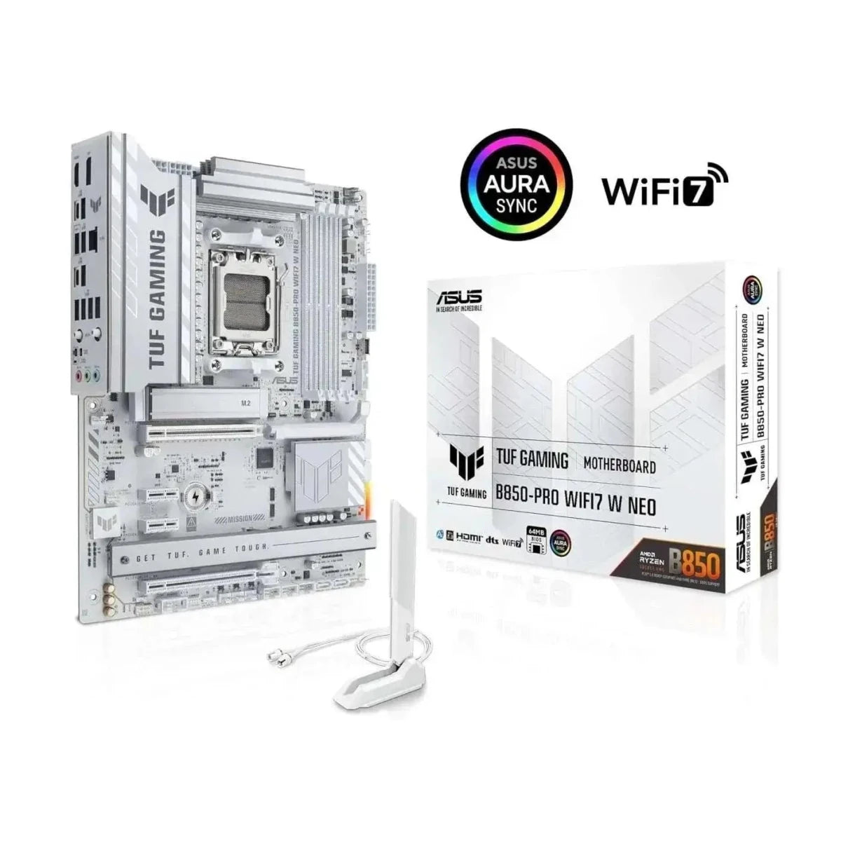 ASUS TUF Gaming B850-PRO WIFI7 W NEO AMD ATX Carte mère - Blanche