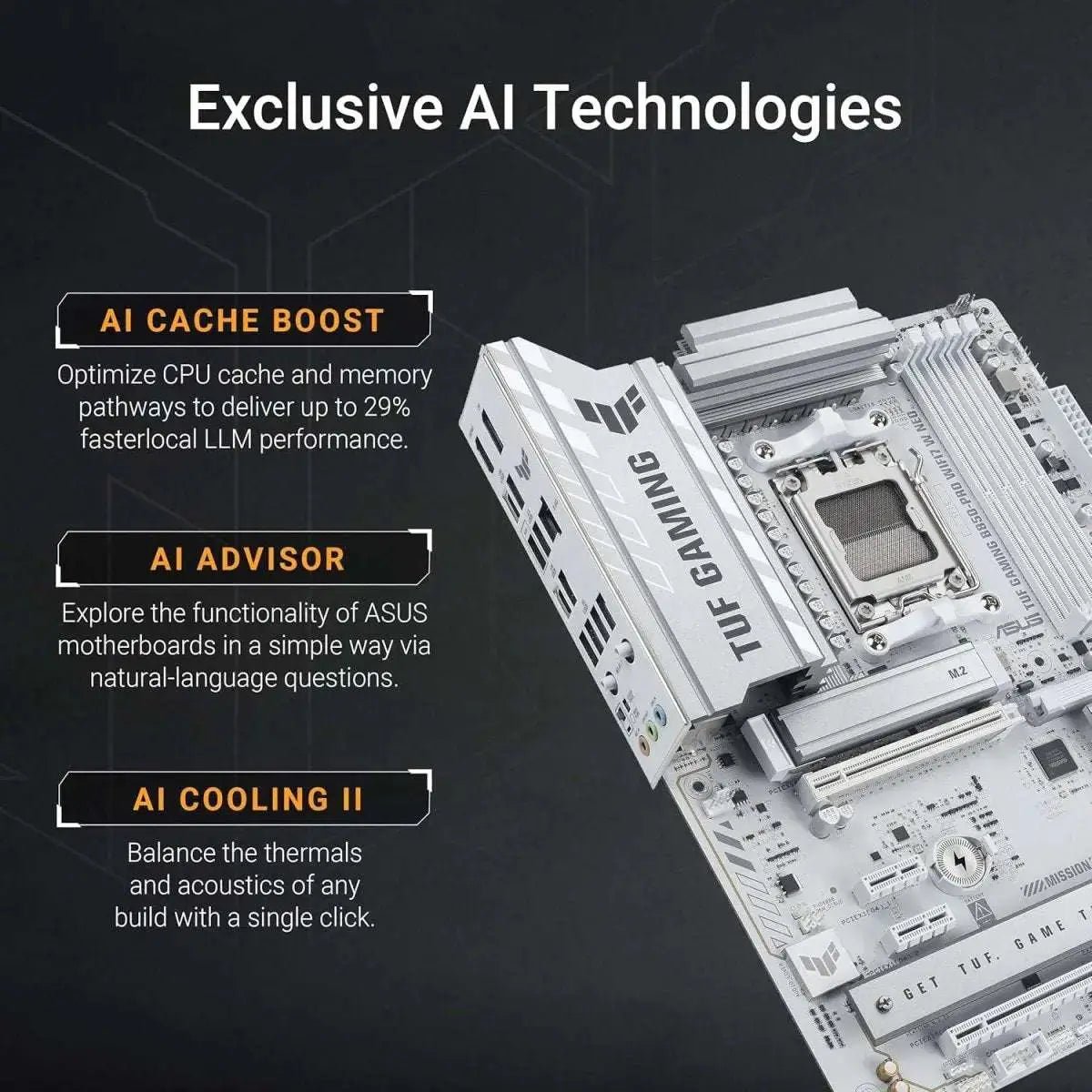 ASUS TUF Gaming B850-PRO WIFI7 W NEO AMD ATX Carte mère - Blanche