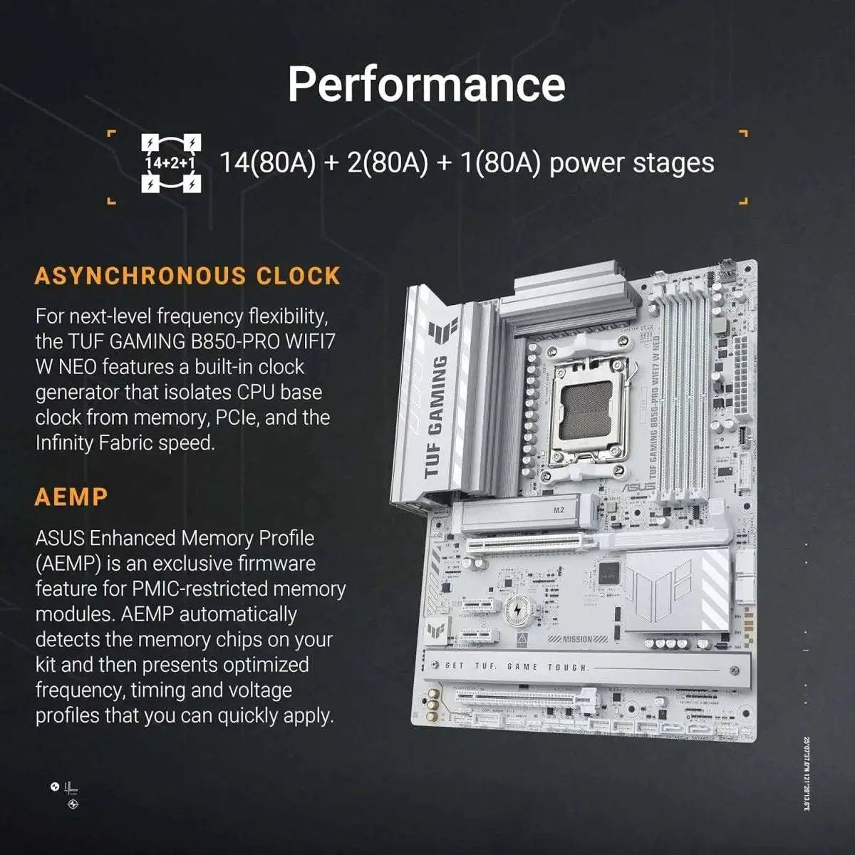 ASUS TUF Gaming B850-PRO WIFI7 W NEO AMD ATX Carte mère - Blanche