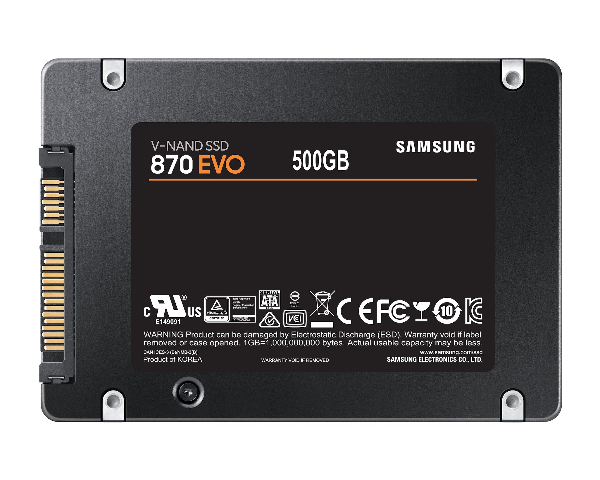 Samsung 870 EVO 500GB SATA III 2.5 Inch Internal SSD MZ-77E500B/AM