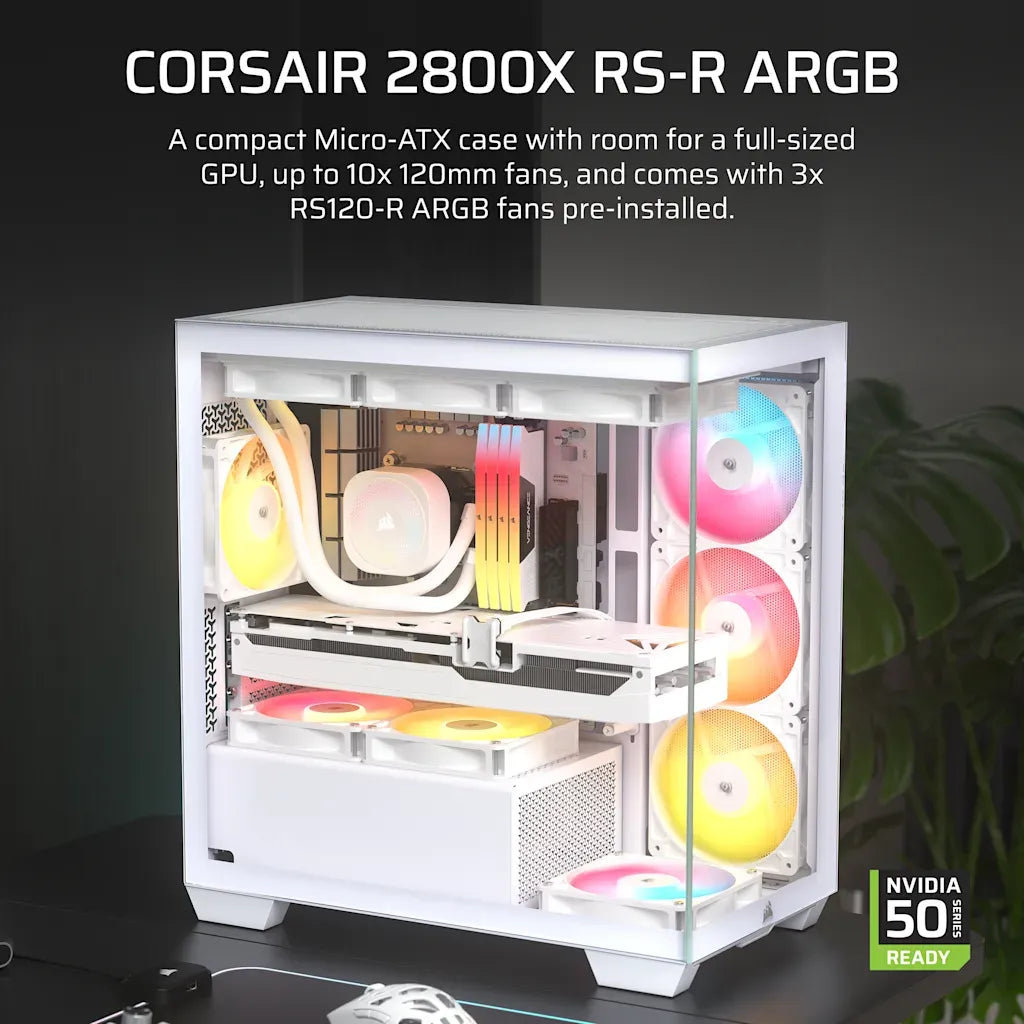 Corsair 2800X RS-R ARGB Micro-ATX PC Case White