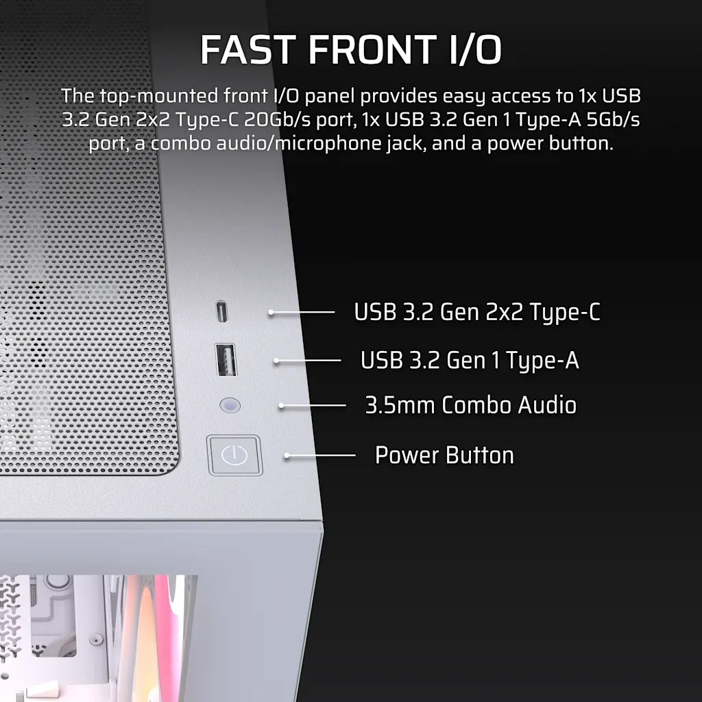 Corsair 2800X RS-R ARGB Micro-ATX PC Case White