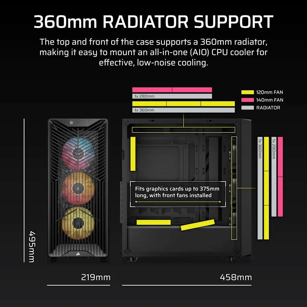 Corsair 3200D RS ARGB Mid-Tower PC Case Black