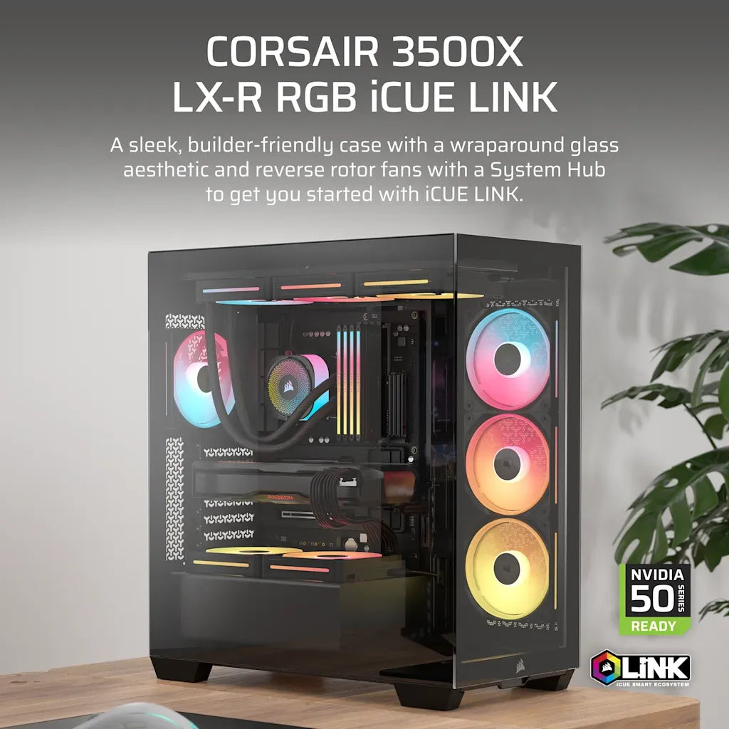 Corsair 3500X LX-R RGB iCUE LINK Mid-Tower PC Case Black