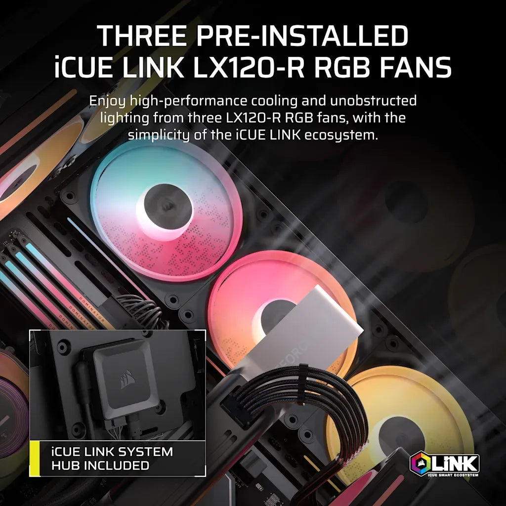 Corsair 3500X LX-R RGB iCUE LINK Mid-Tower PC Case Black