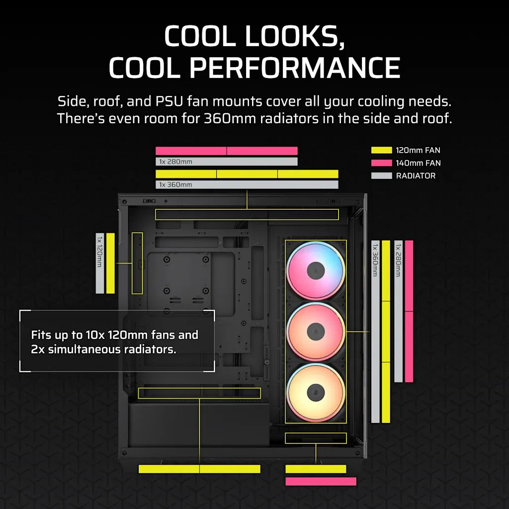 Corsair 3500X LX-R RGB iCUE LINK Mid-Tower PC Case Black