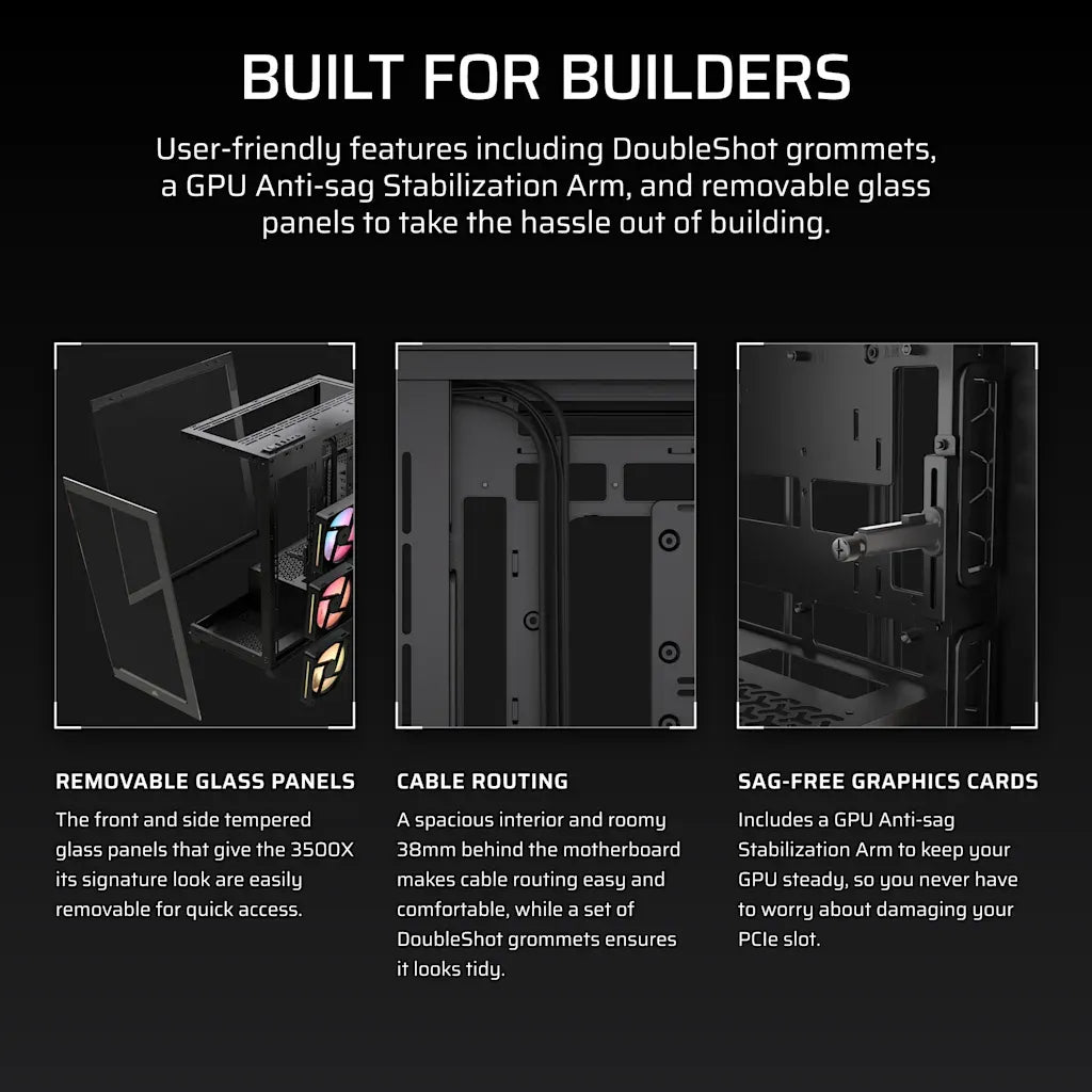 Corsair 3500X LX-R RGB iCUE LINK Mid-Tower PC Case Black