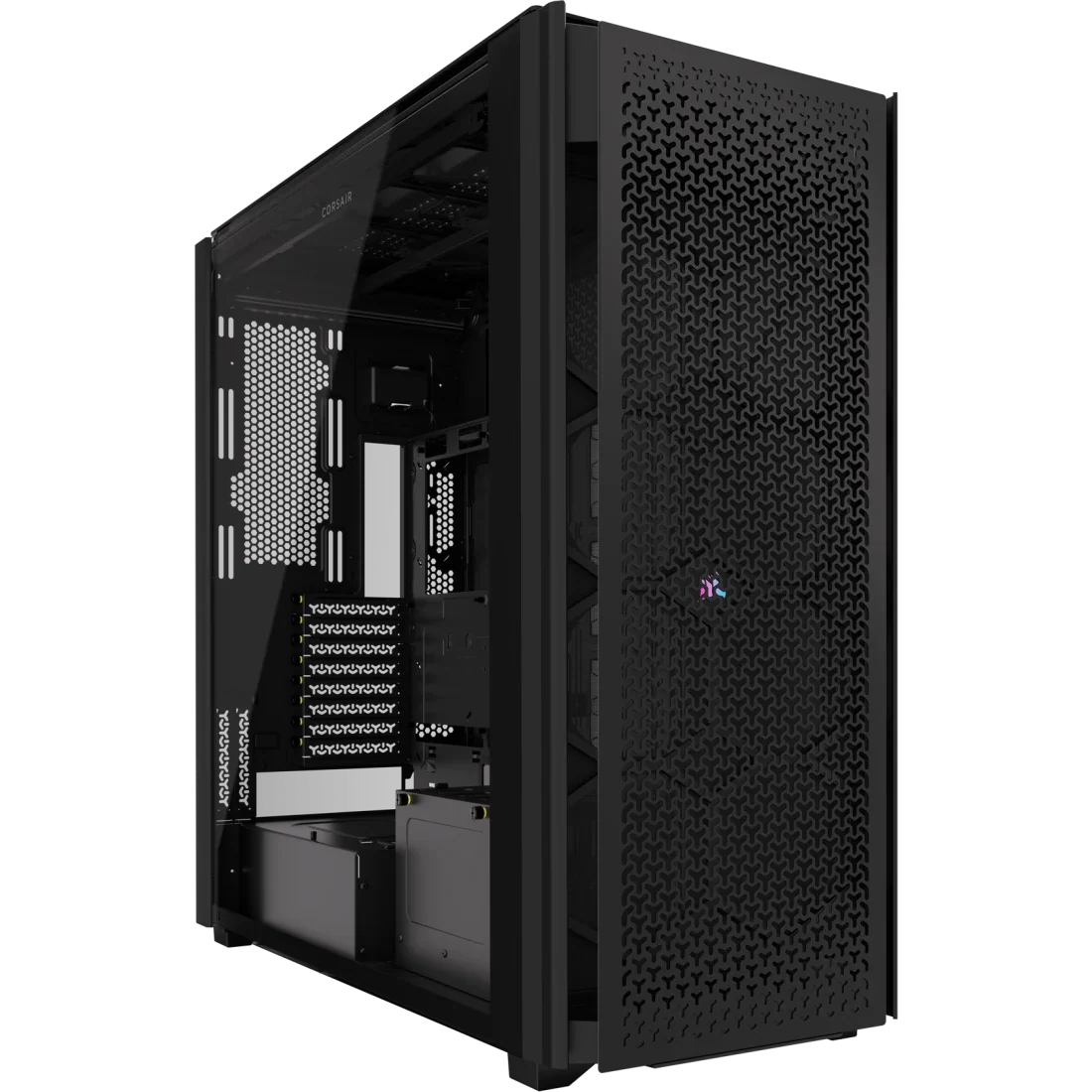 Boîtier PC très grande tour Corsair iCUE LINK 9000D RGB AIRFLOW noir - vue avant du produit