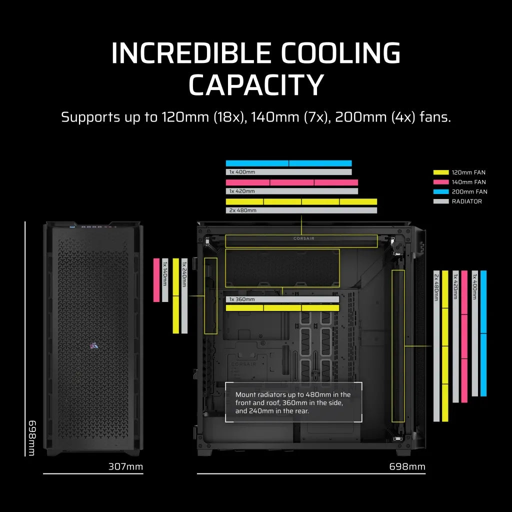Corsair 9000D RGB AIRFLOW Super Full-Tower PC Case Black