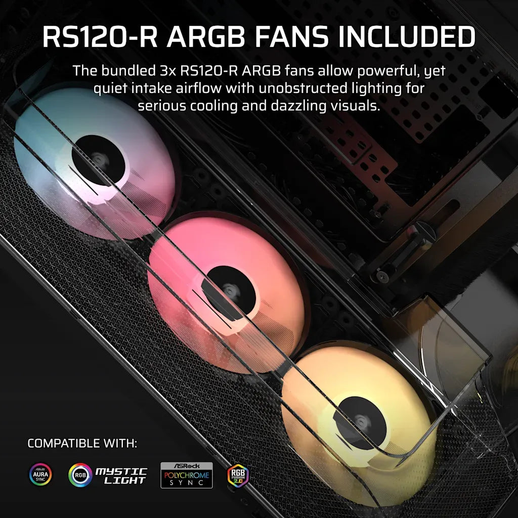 Corsair AIR 5400 RS-R ARGB Triple Chamber Mid-Tower PC Case Black
