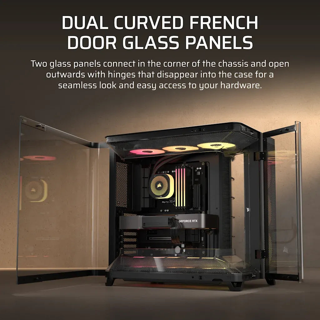 Corsair AIR 5400 RS-R ARGB Triple Chamber Mid-Tower PC Case Black