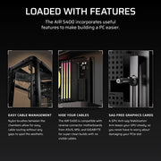Boîtier PC Corsair AIR 5400 RS-R ARGB — trois compartiments