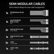 Alimentation semi modulaire CORSAIR CX650M ATX 3.1 PCIe 5.1 faible bruit 650 W – Noir — conception modulaire; PCIe 5.1