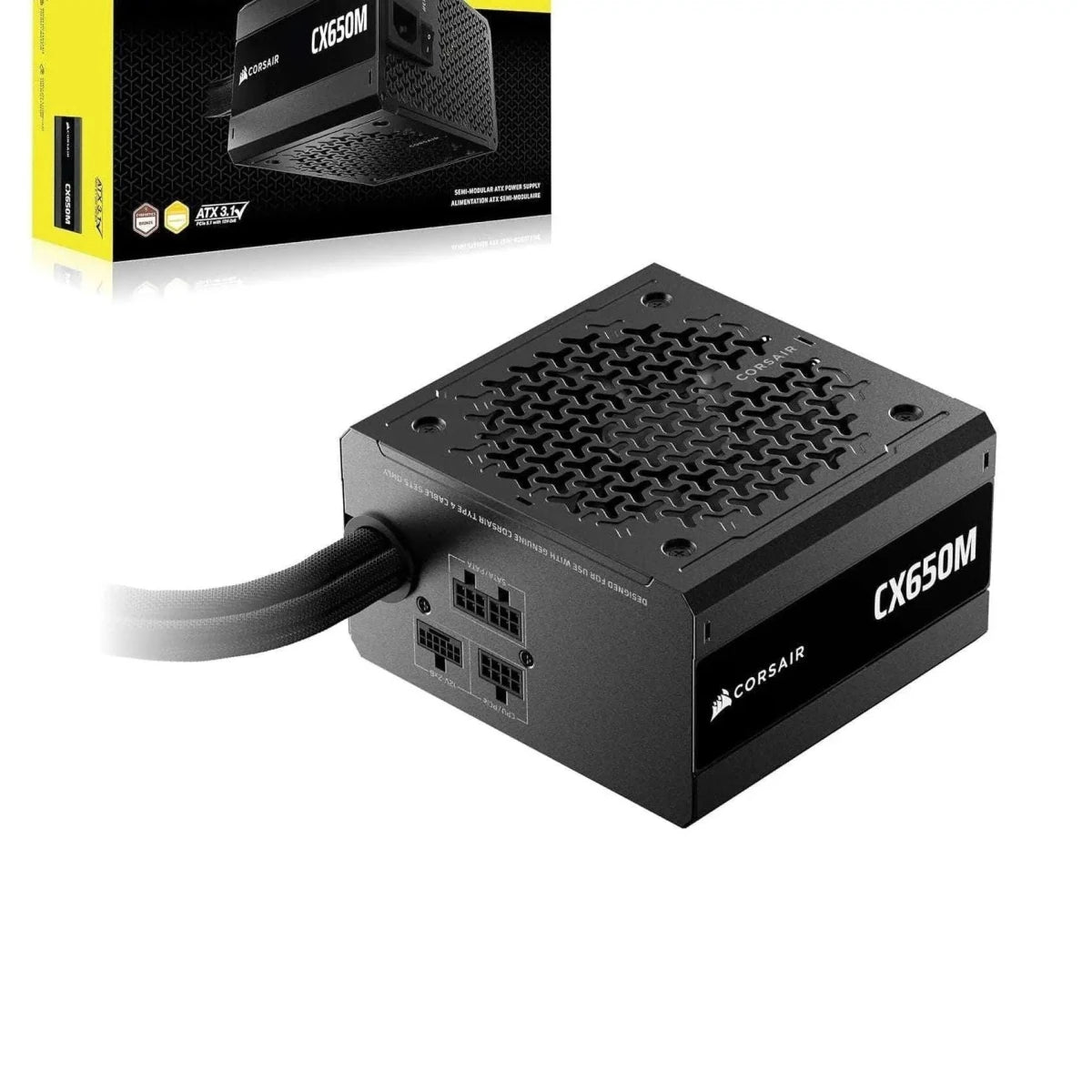 CORSAIR CX650M Semi Modular ATX 3.1 PCIe 5.1 Low-Noise 650W Power Supply - Black - OPCbleu