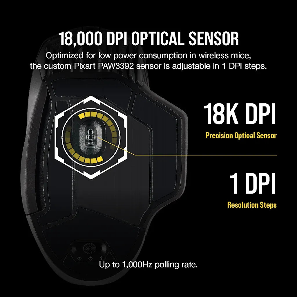 Corsair DARK CORE RGB PRO SE Wireless Gaming Mouse 18K DPI Black