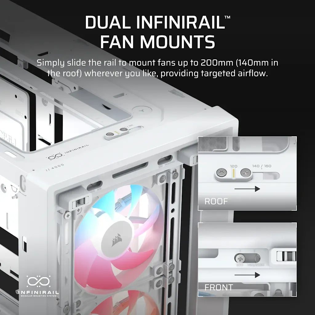 Corsair FRAME 4000D LCD RS ARGB Premium Mid-Tower PC Case White