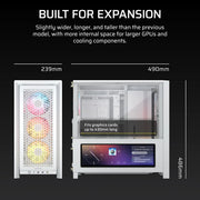 Corsair FRAME 4000D LCD RS ARGB Premium Mid-Tower PC Case - White
