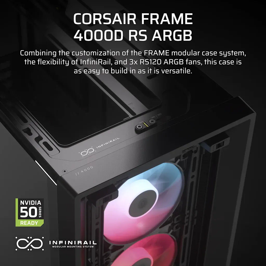 Corsair FRAME 4000D RS ARGB Modular Mid-Tower PC Case Black