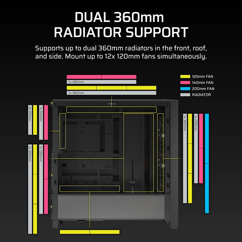 Corsair FRAME 4000D RS ARGB Modular Mid-Tower PC Case Black