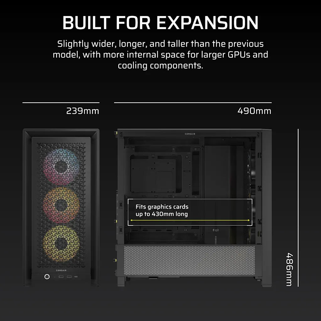 Corsair FRAME 4000D RS ARGB Modular Mid-Tower PC Case Black
