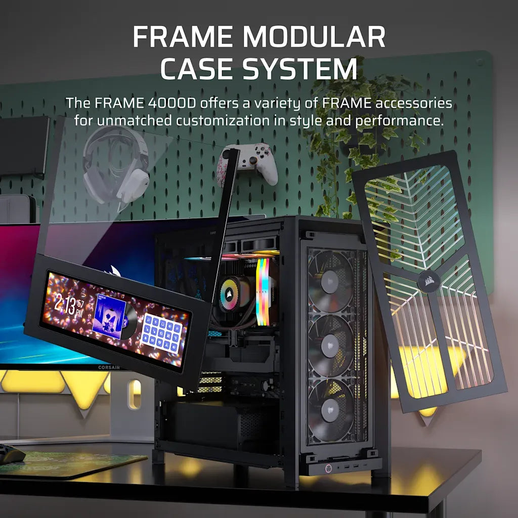 Corsair FRAME 4000D WOOD RS Modular Mid-Tower PC Case Black/Walnut