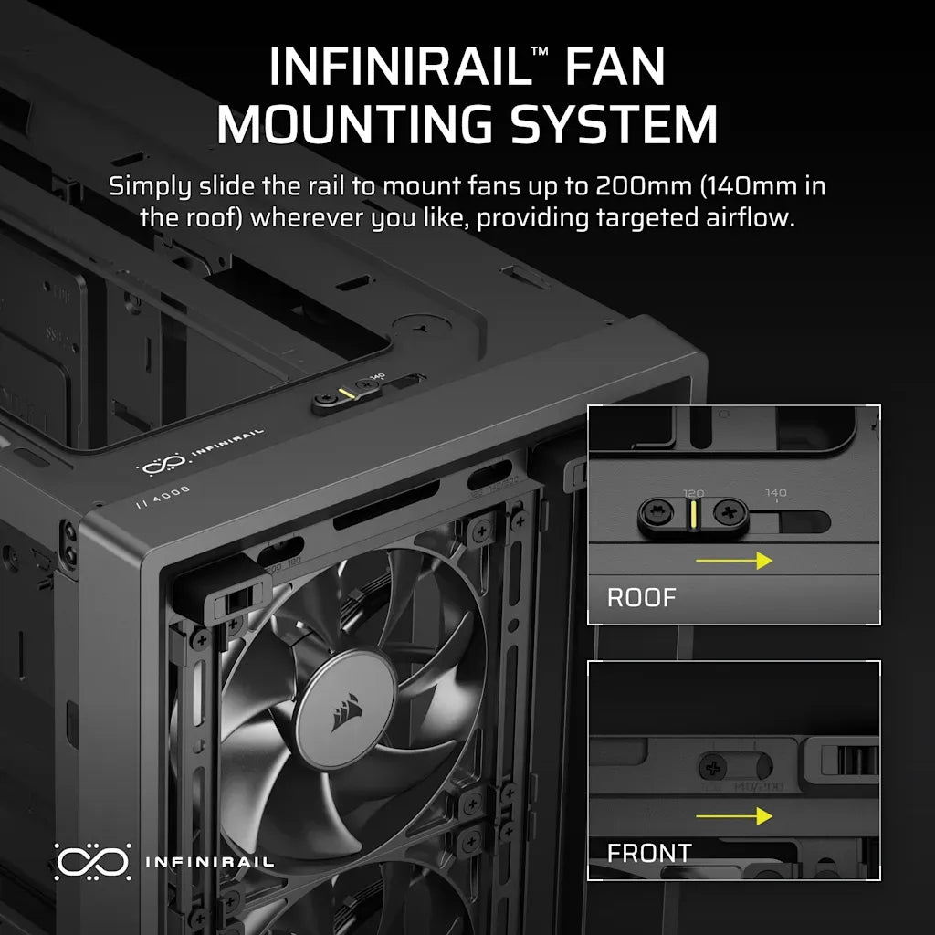 Corsair FRAME 4000D WOOD RS Modular Mid-Tower PC Case Black/Walnut