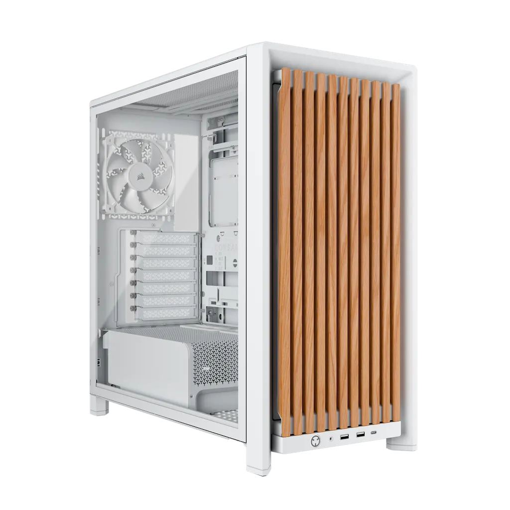 Corsair FRAME 4000D WOOD RS Modular Mid-Tower PC Case White/Oak