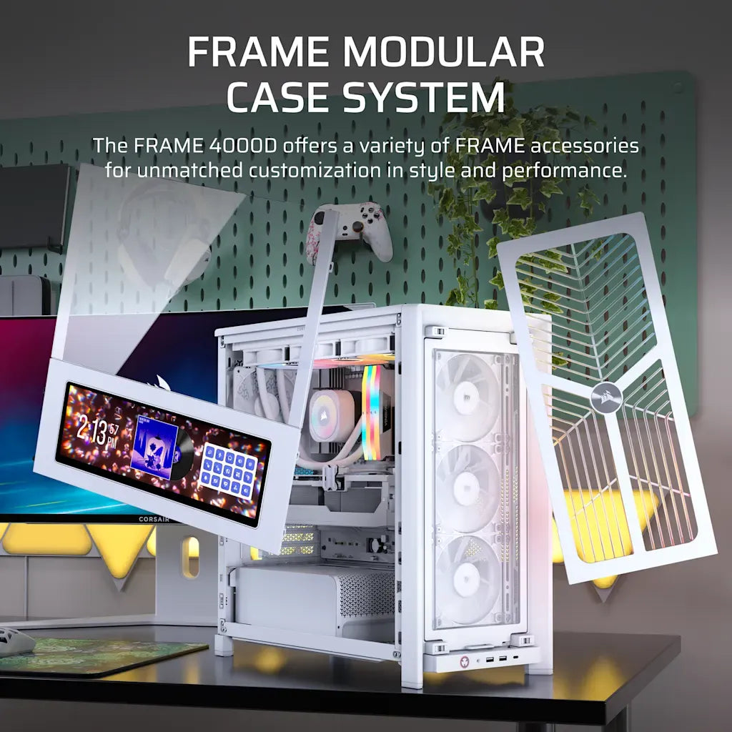 Corsair FRAME 4000D WOOD RS Modular Mid-Tower PC Case White/Oak