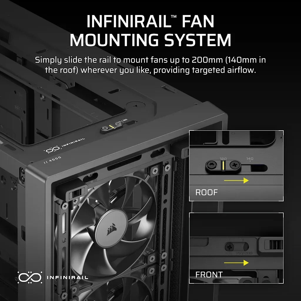 Corsair FRAME 4000X RS ARGB Mid-Tower PC Case Black