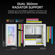 Corsair FRAME 4000X RS ARGB Mid-Tower PC Case - White