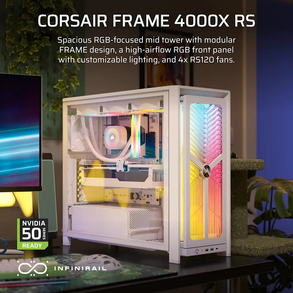 Corsair FRAME 4000X RS ARGB Mid-Tower PC Case White