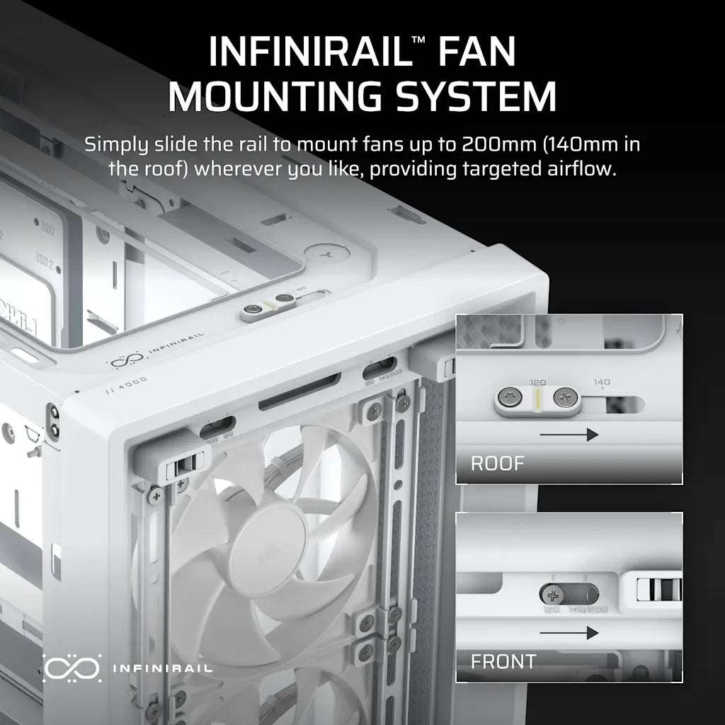 Corsair FRAME 4000X RS ARGB Mid-Tower PC Case White