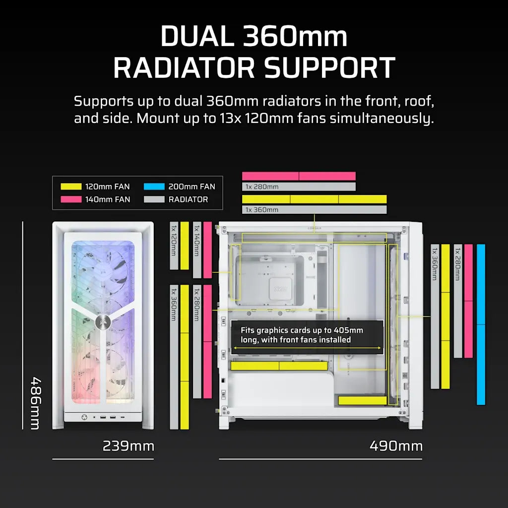 Corsair FRAME 4000X RS ARGB Mid-Tower PC Case White