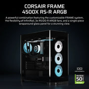 Corsair FRAME 4500X RS-R ARGB Panoramic Glass Mid-Tower PC Case - Black