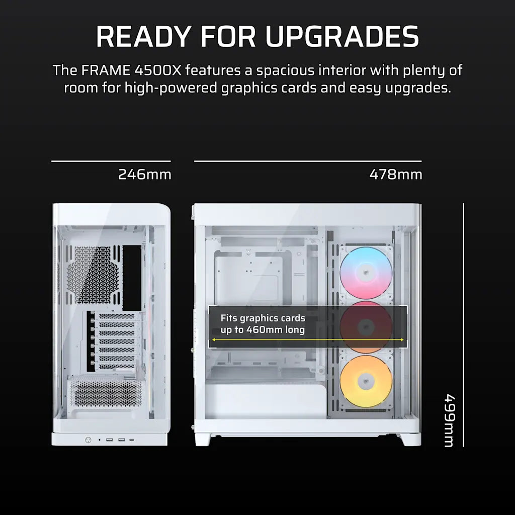 Corsair FRAME 4500X RS-R ARGB Panoramic Glass Mid-Tower PC Case White