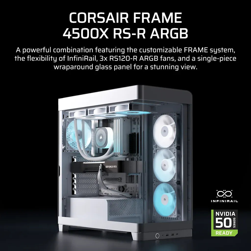 Corsair FRAME 4500X RS-R ARGB Panoramic Glass Mid-Tower PC Case White