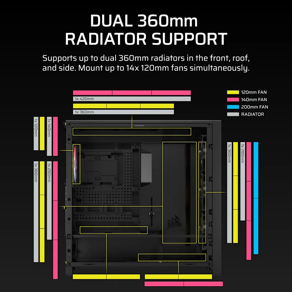 Corsair FRAME 5000D RS ARGB Modular Mid-Tower PC Case Black