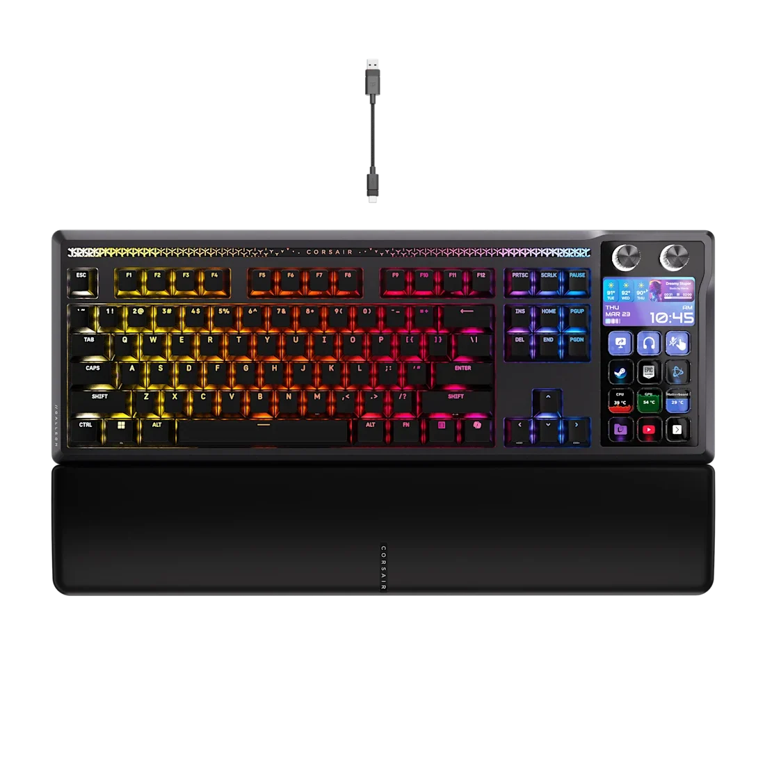 CORSAIR GALLEON 100 SD mechanical gaming keyboard with integrated Stream Deck - black product view