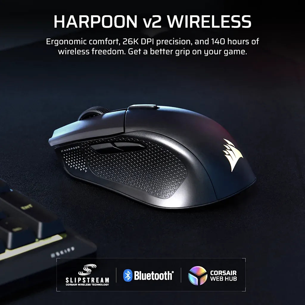 Corsair HARPOON v2 Wireless Gaming Mouse 26K DPI Optical Black