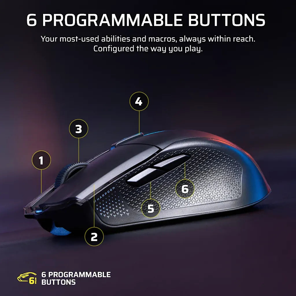 Corsair HARPOON v2 Wireless Gaming Mouse 26K DPI Optical Black