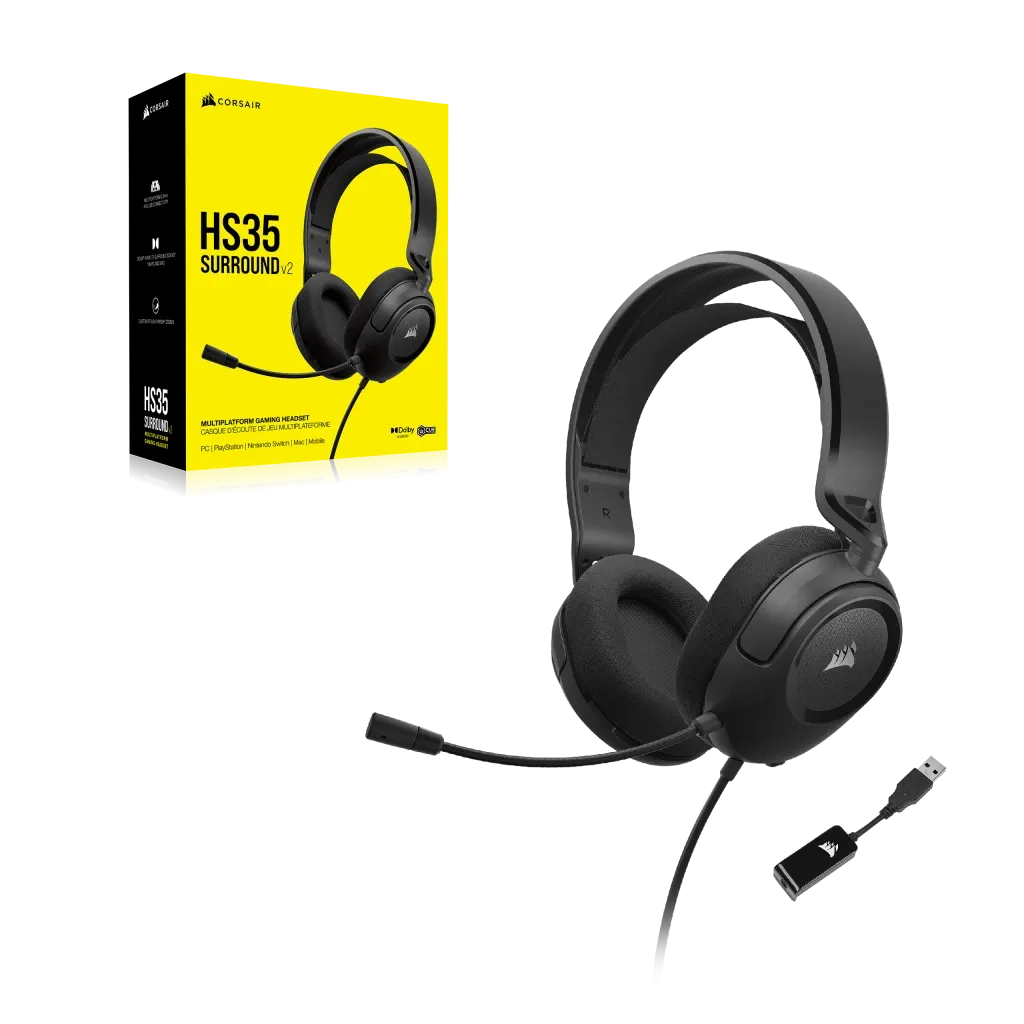 Corsair HS35 SURROUND v2 Multiplatform Gaming Headset Carbon