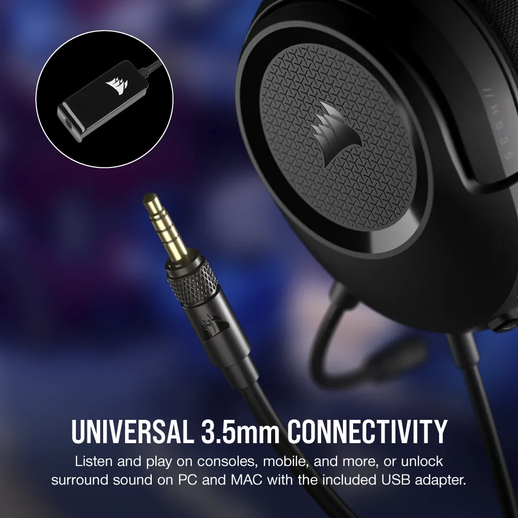 Corsair HS35 SURROUND v2 Multiplatform Gaming Headset Carbon