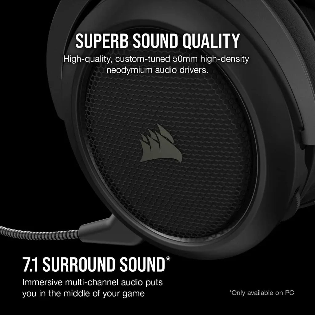 Corsair HS70 PRO Wireless Gaming Headset 7.1 Surround Carbon