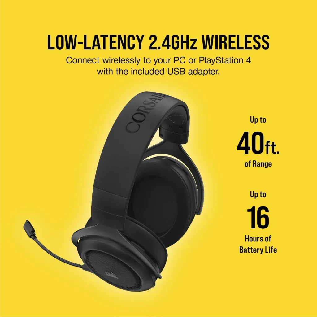 Corsair HS70 PRO Wireless Gaming Headset 7.1 Surround Carbon