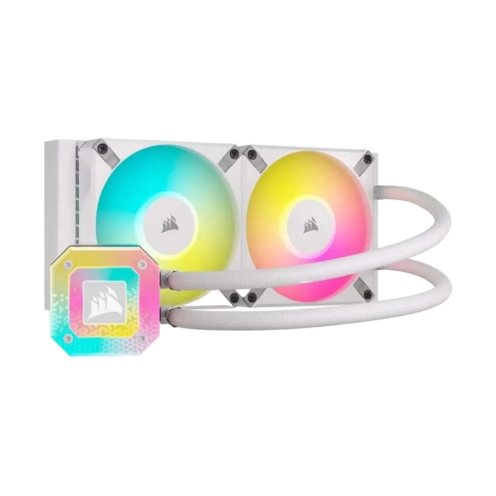 Refroidisseur liquide CPU Corsair iCUE H100i Elite CAPELLIX XT radiateur 240 mm – Blanc — radiateur