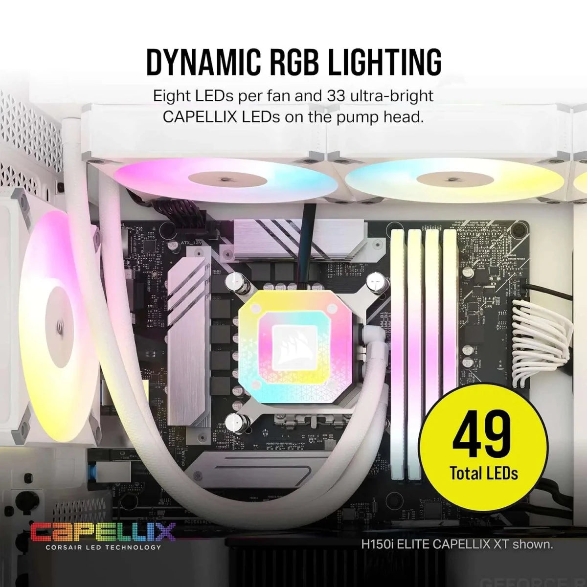 Refroidisseur liquide CPU Corsair iCUE H100i Elite CAPELLIX XT radiateur 240 mm – Blanc — radiateur